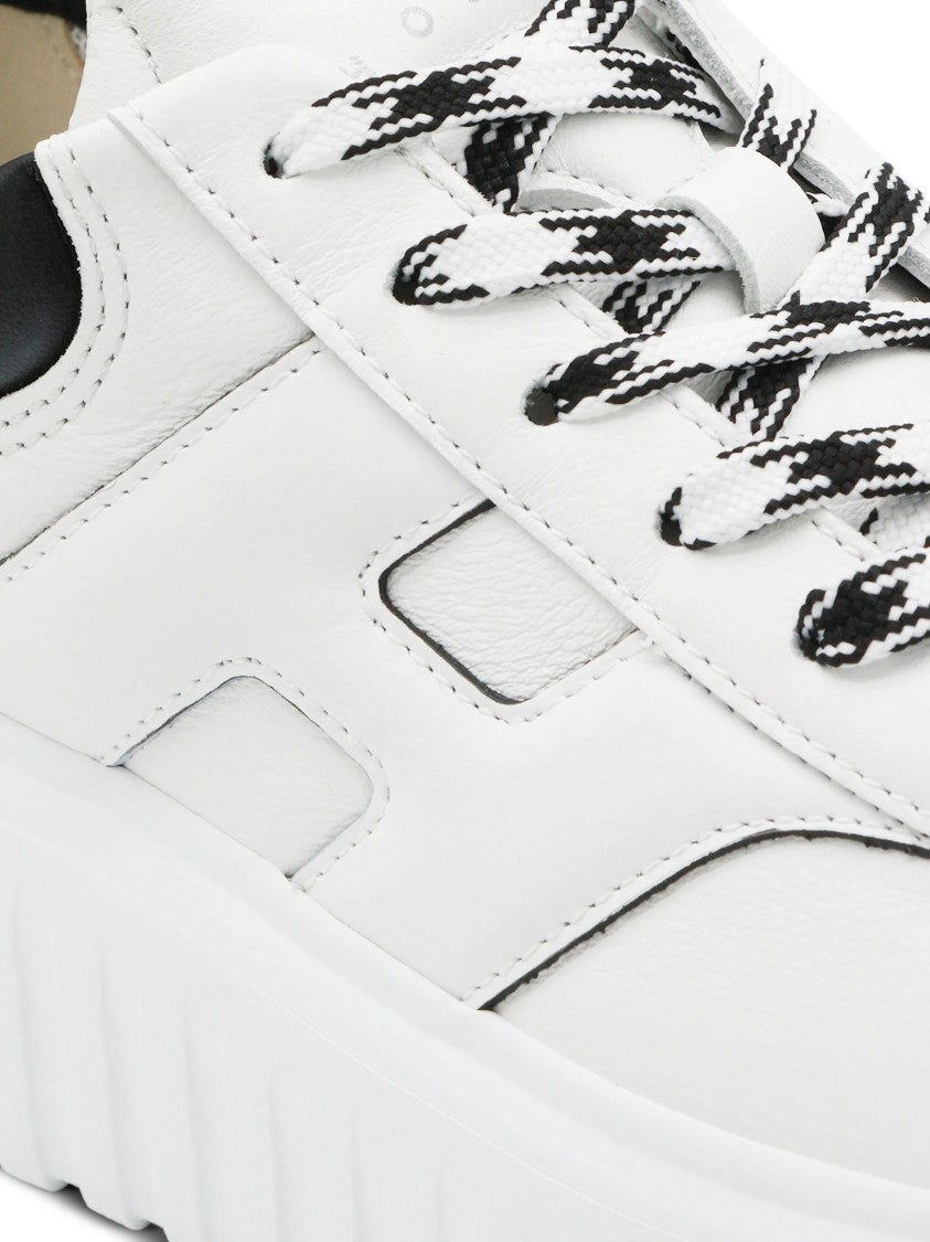 Hogan White Chunky Sole Black Accent Sneakers