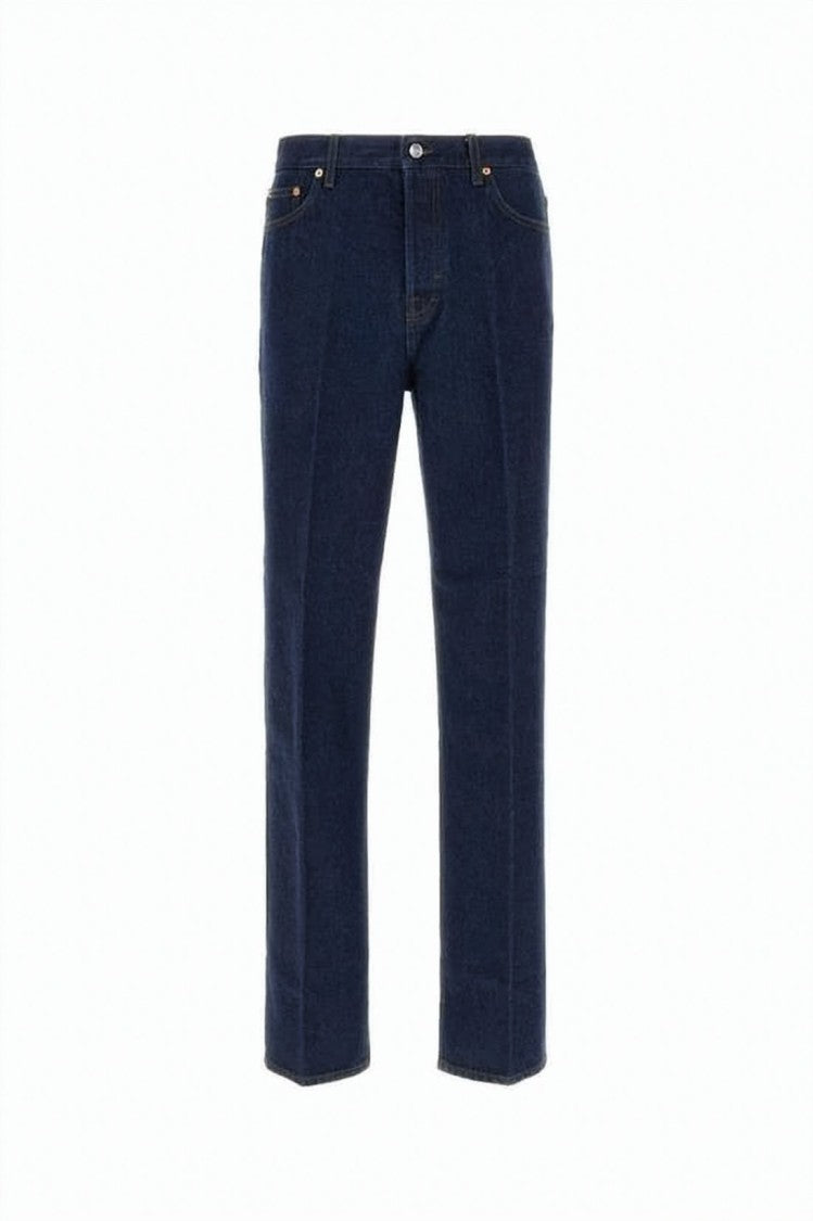 Gucci Classic Straight-Leg Denim Pants In Deep Indigo Wash