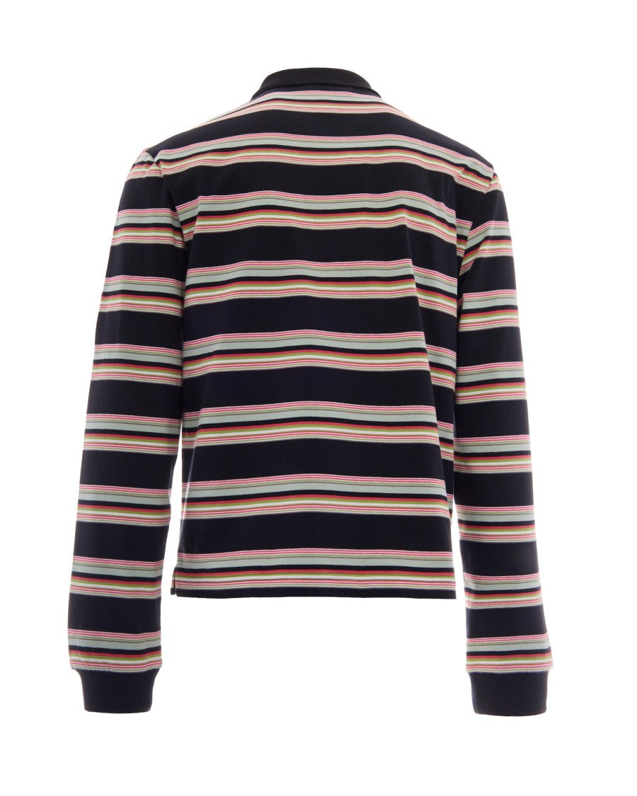 Marni Pale Mint Striped Long-Sleeve Polo Shirt