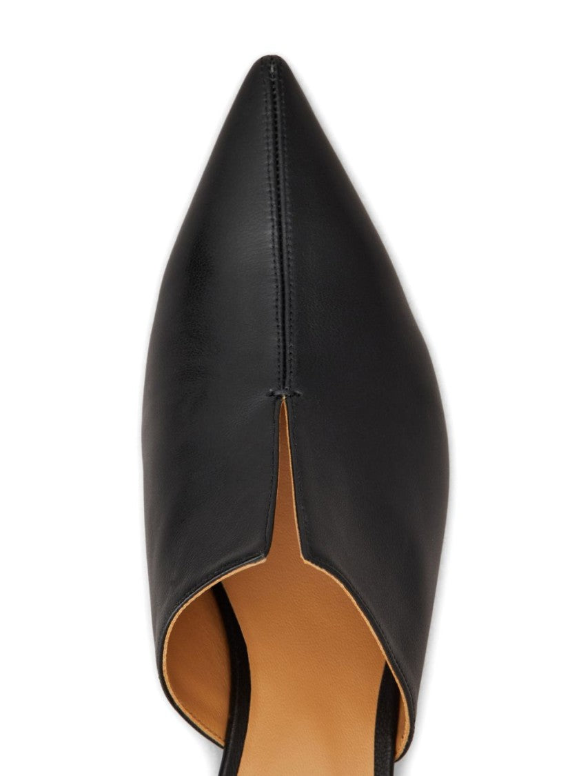 Tod's Black Pointed Toe Cut-Out Slip Sandals