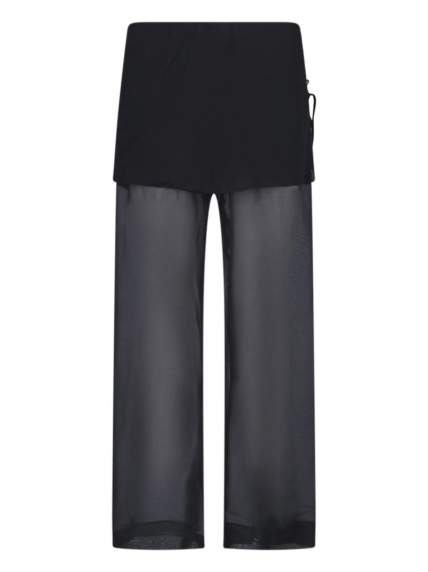 Paloma Wool Black Archive Silk Straight Leg Trousers