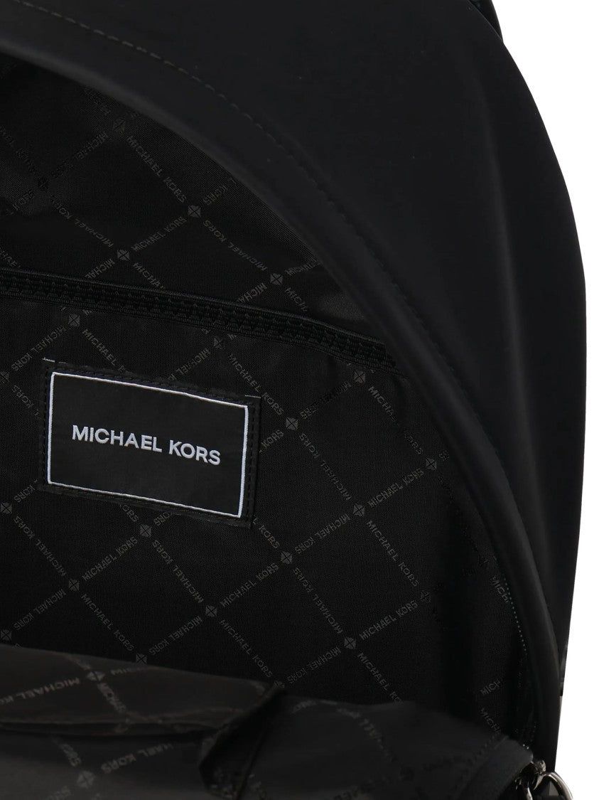 Michael Kors Sleek Black Logo Plaque Backpack