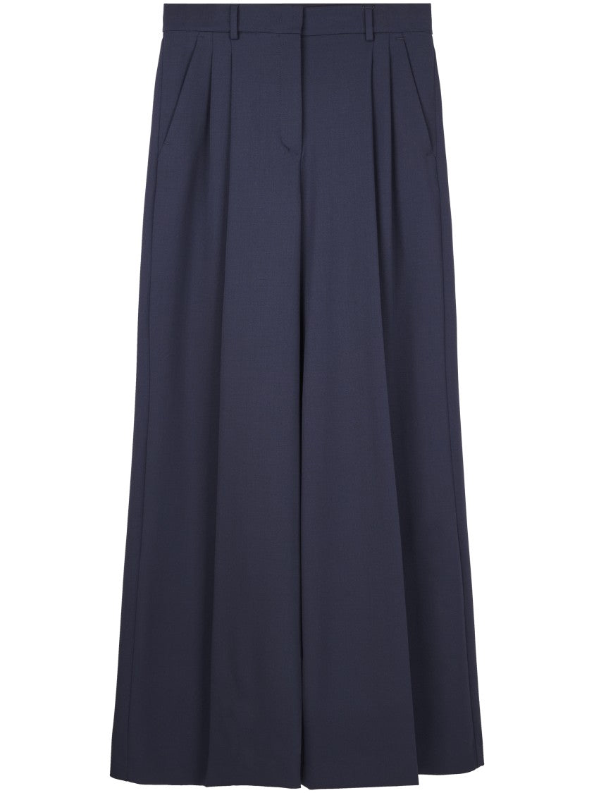 Max Mara Wide-Leg Trousers With Front Pleats And High Waist