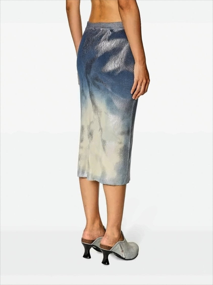 Diesel Fitted Midi Skirt With Gradient Shimmer Effect