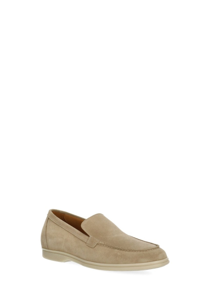 Berwick 1707 Beige Round Toe Suede Loafers