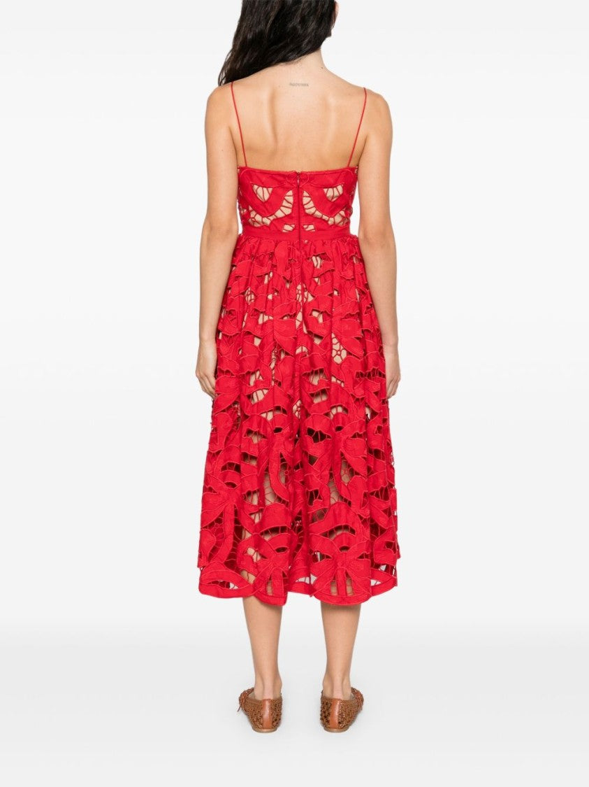 Self-Portrait Intricate Cut-Out Midi Dress With Removable Belt