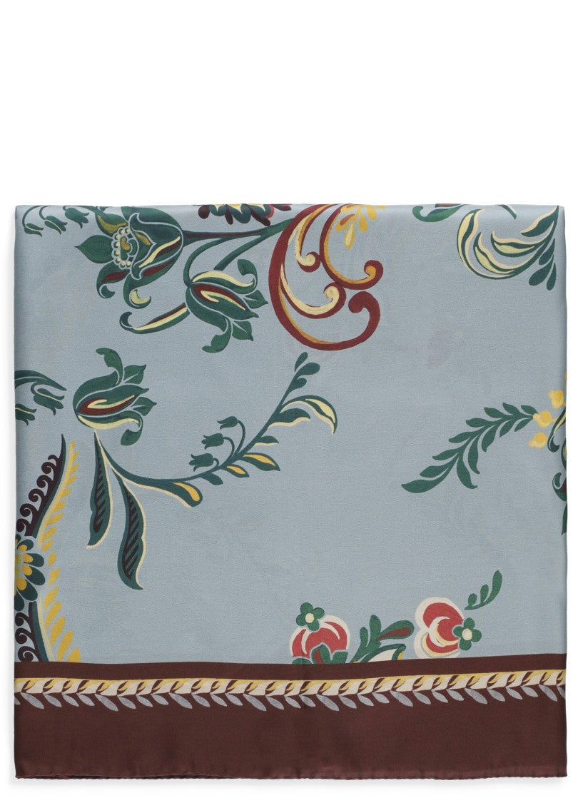 Etro Light Blue Silk Foulard