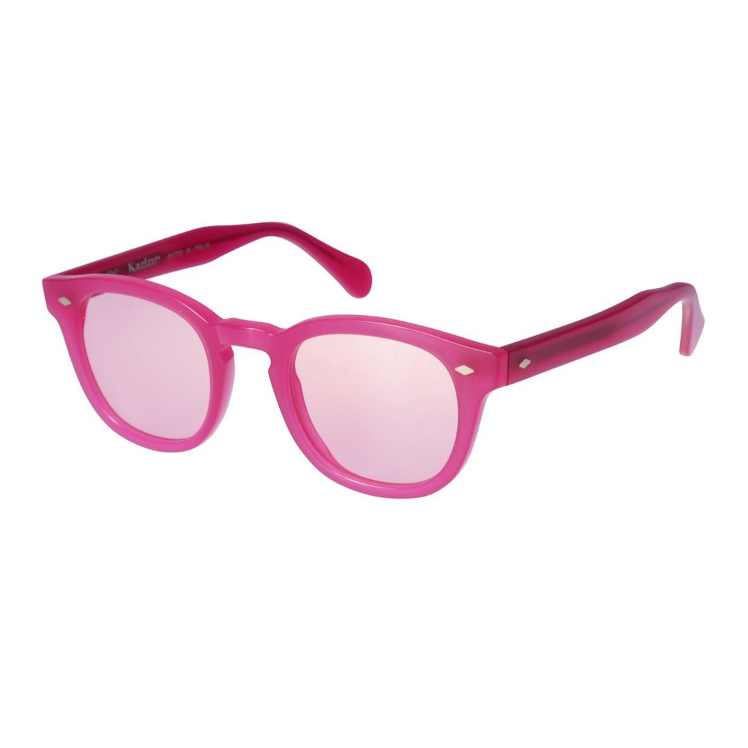 Kador Pink Woody Cal 49 Translucent Square Sunglasses