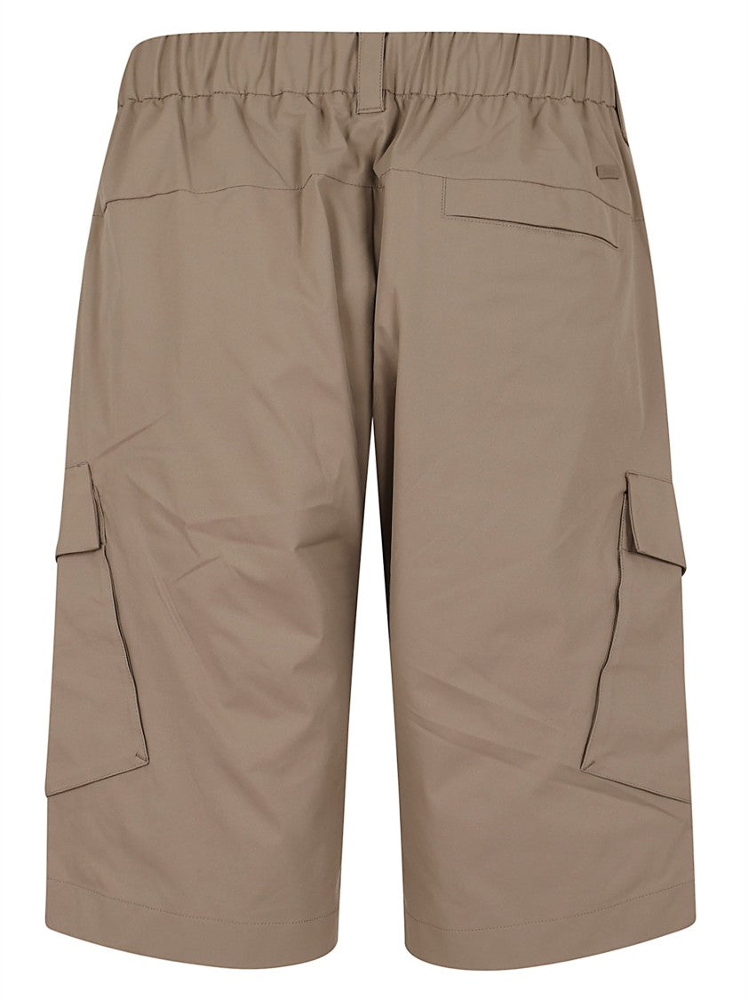 Herno Bermuda Shorts With Front Pleats And Cargo Pockets