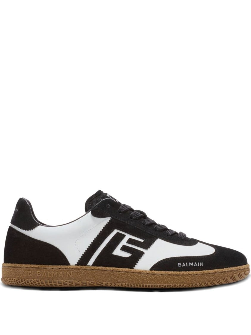 Balmain Black Suede Leather Low-Top Sneakers