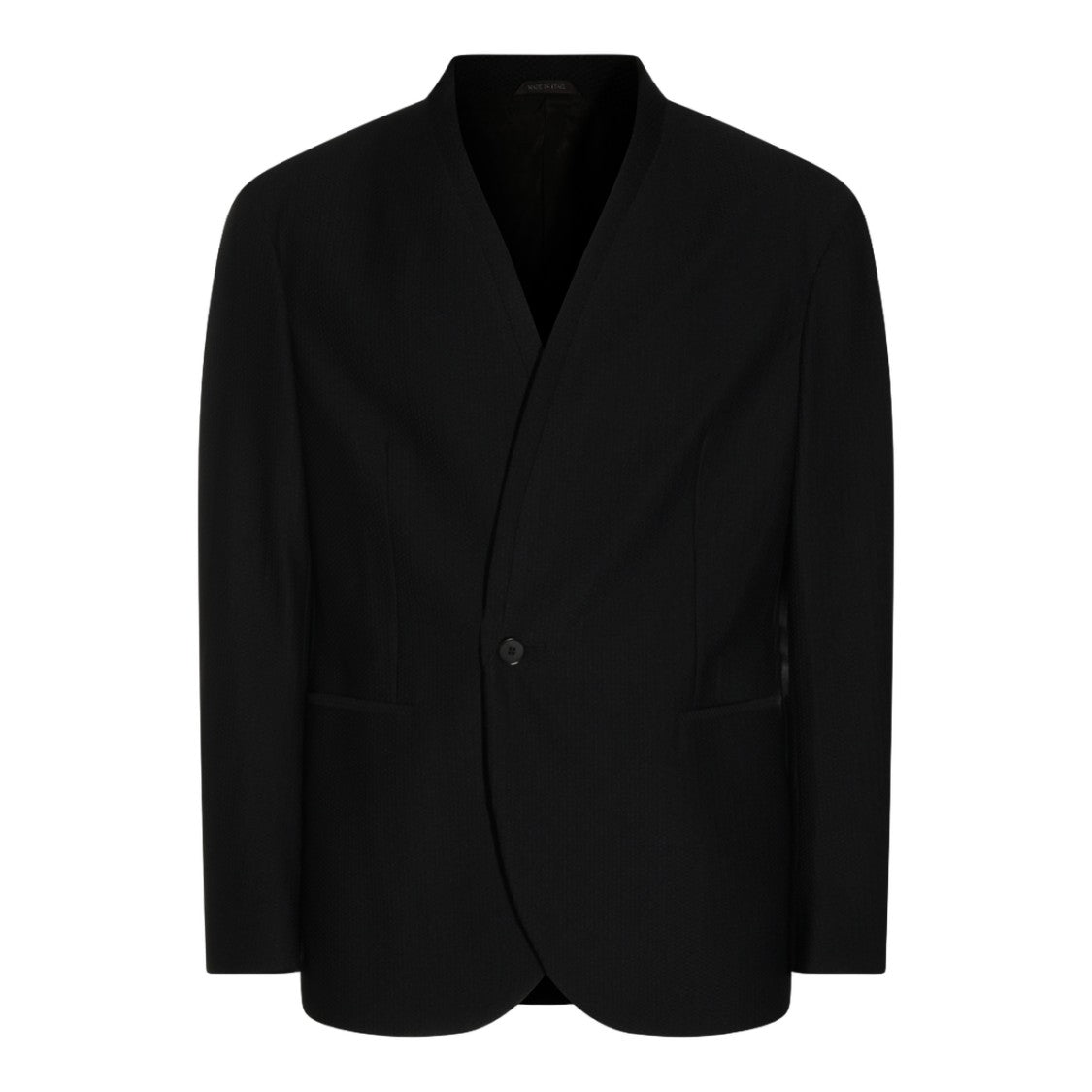 Giorgio Armani Black Blazer With Single-Button Closure And V-Neckline