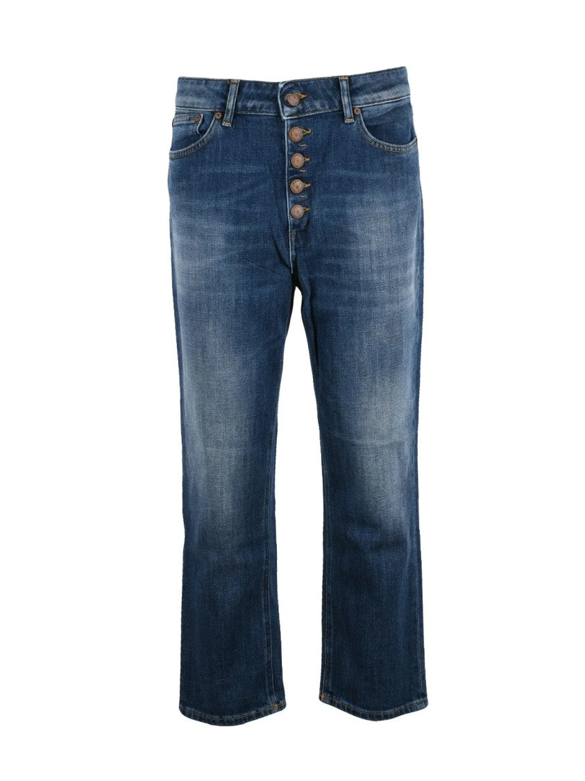 Dondup Stretch Denim Koons Jeans With Jewel Button Closure