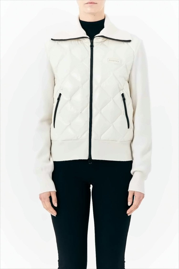 Duvetica Quilted Front Jacket With Knit Sleeves
