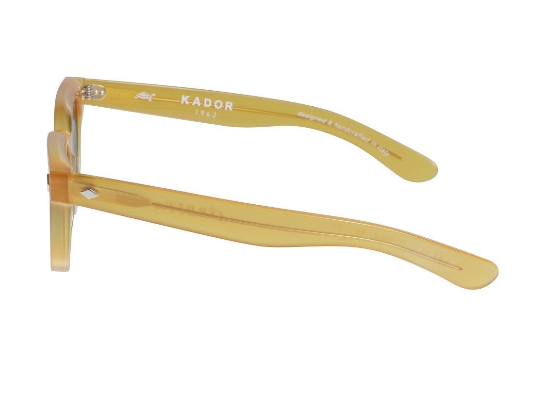 Kador Translucent Amber Orbit Diamond Accent Sunglasses