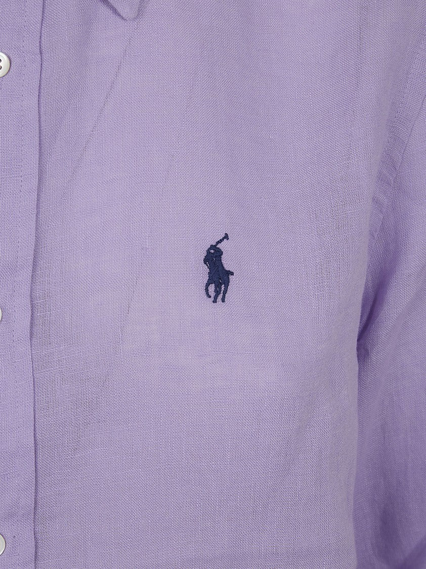 Polo Ralph Lauren Long-Sleeve Linen Shirt With Subtle Embroidered Logo