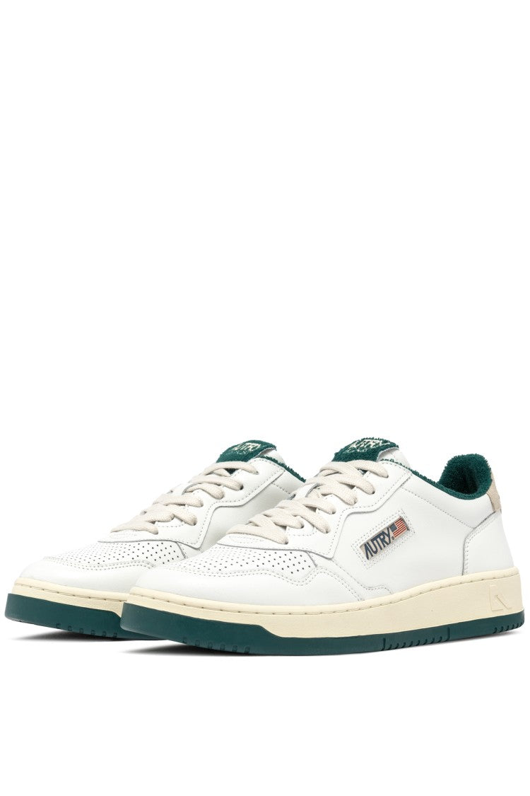 Autry Medalist Leather Sneakers With Green Sponge Details