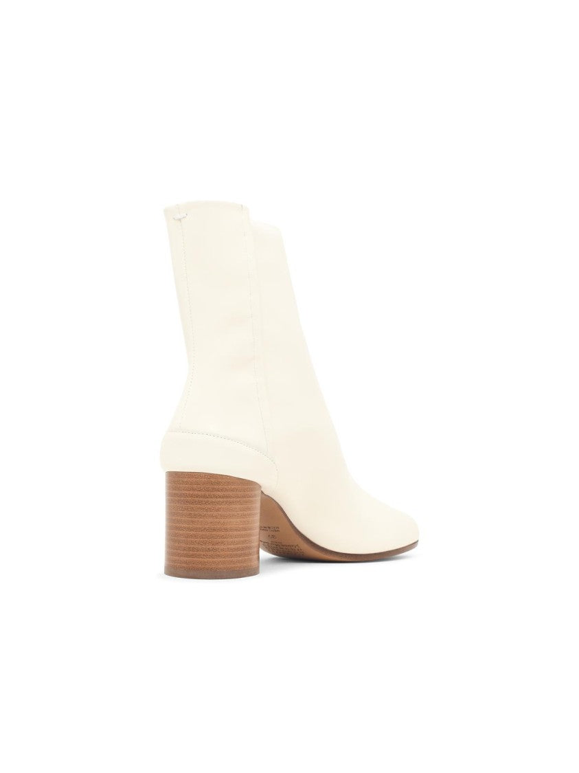 Maison Margiela White Tabi Leather Ankle Boots