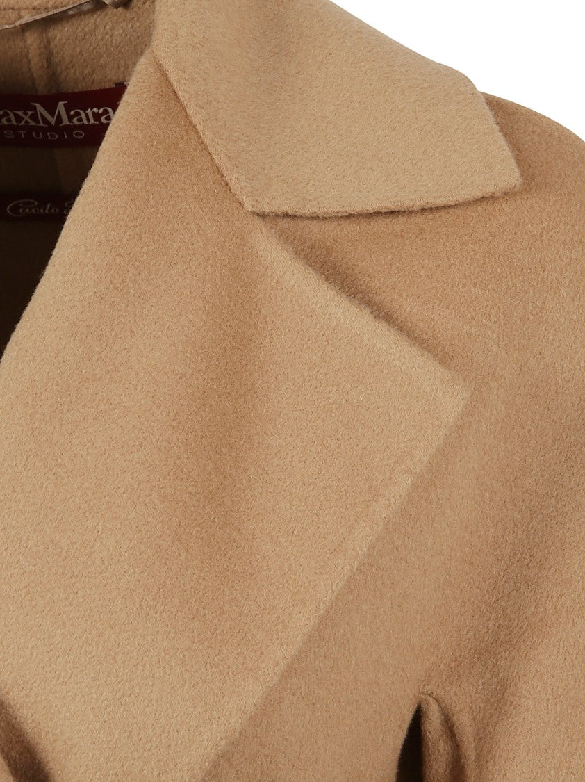 Max Mara Classic Wrap Coat With Wide Lapel