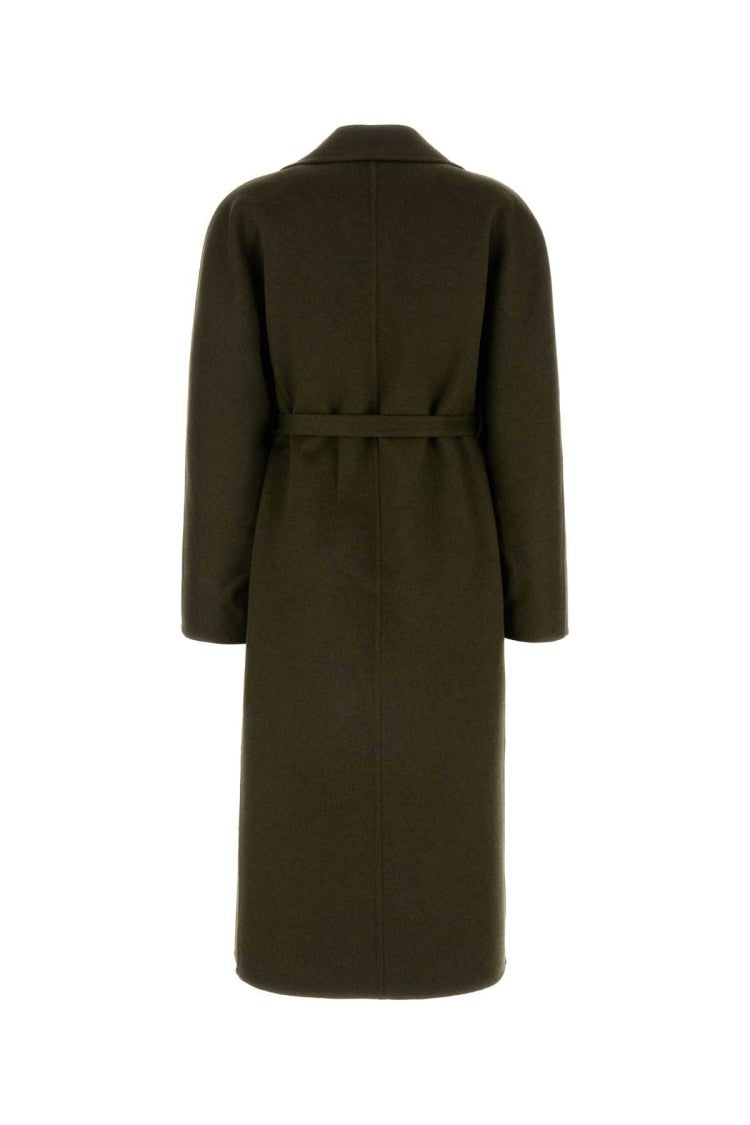 Salvatore Ferragamo Olive Green Wool Blend Coat