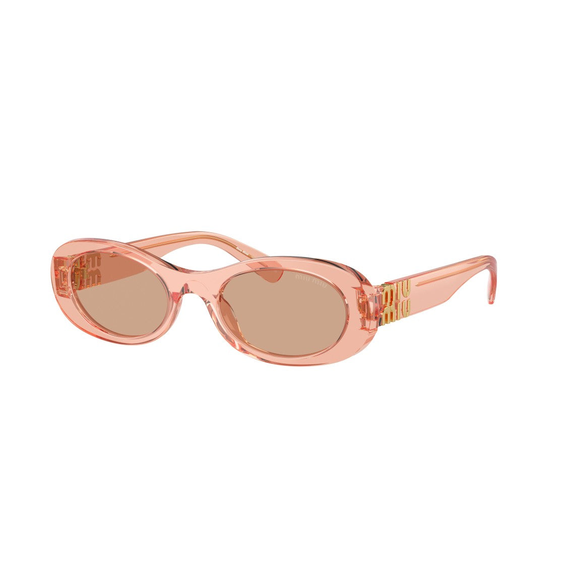Miu Miu 0Mu 06Zs Translucent Acetate Oval Sunglasses