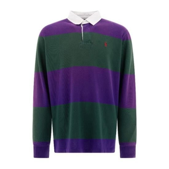 Polo Ralph Lauren Long-Sleeve Polo Shirt With Stripes And Classic Collar