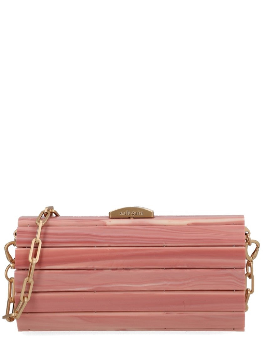 Cult Gaia Cylindrical Ribbed Segmented Acrylic Clutch Bag