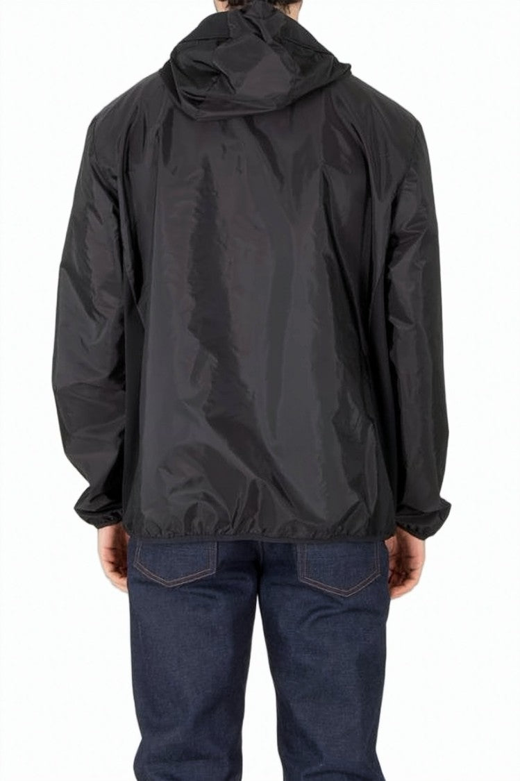 Moncler Fitted Black Jacket With Adjustable Waist And Hood