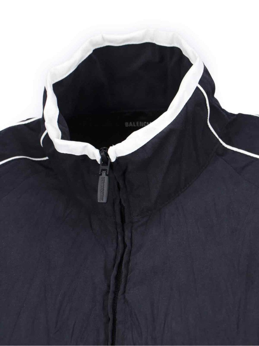 Balenciaga Giazza Zip Logo Jacket With High Collar