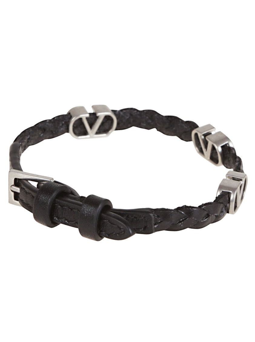Valentino Braided Leather Bracelet