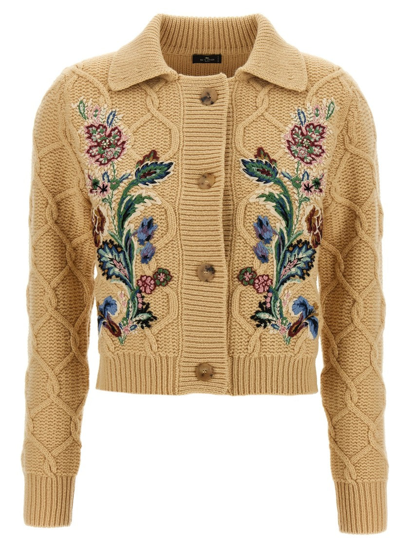 Etro Floral Embroidery Knitted Cardigan