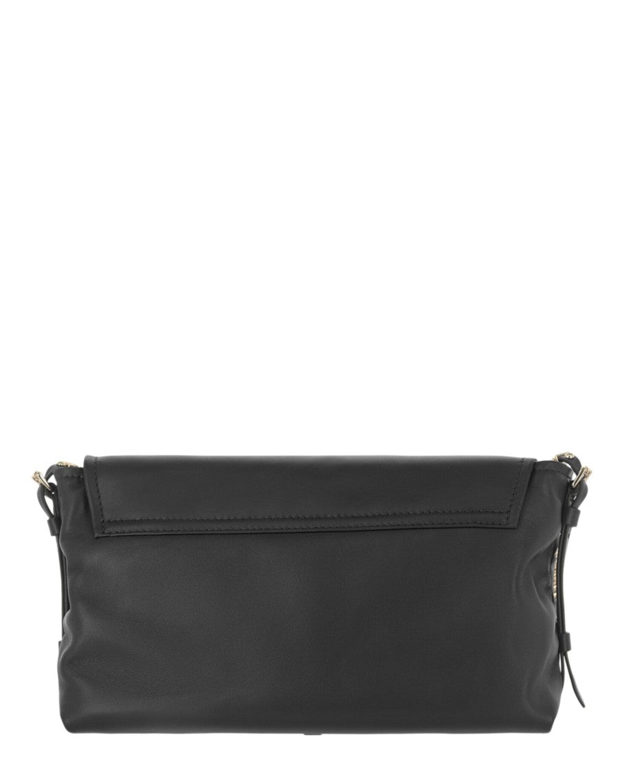 Moschino Heart Lock Leather Shoulder Bag