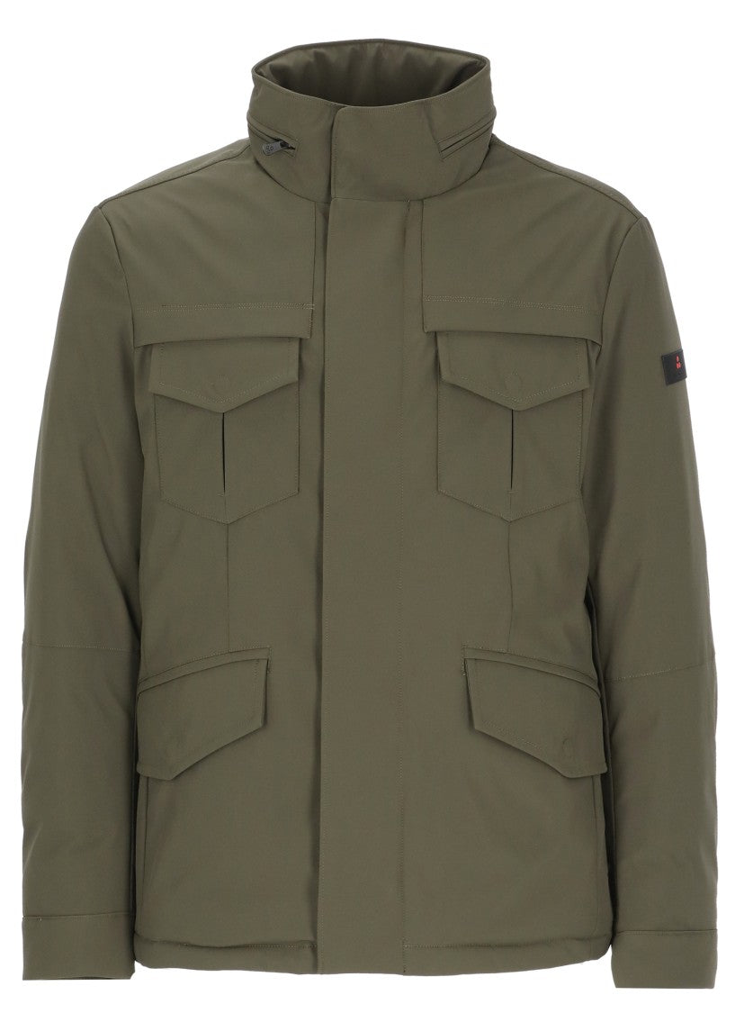 Peuterey Olive Green Stripes Padded Utility Jacket