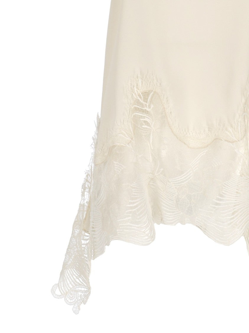 Fabiana Filippi Crepe De Chine Lace Tank Top