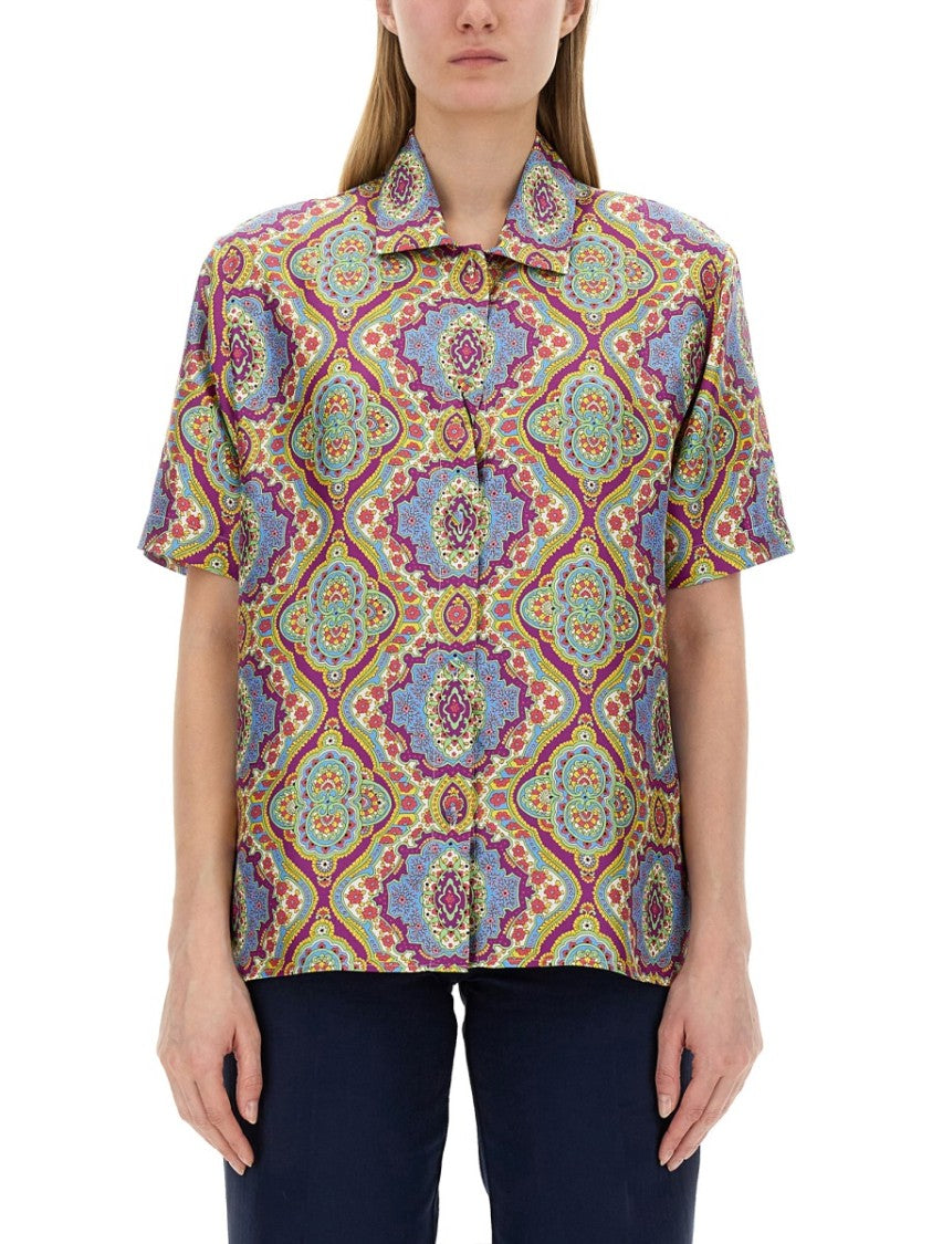 Etro Vibrant Printed Silk Shirt