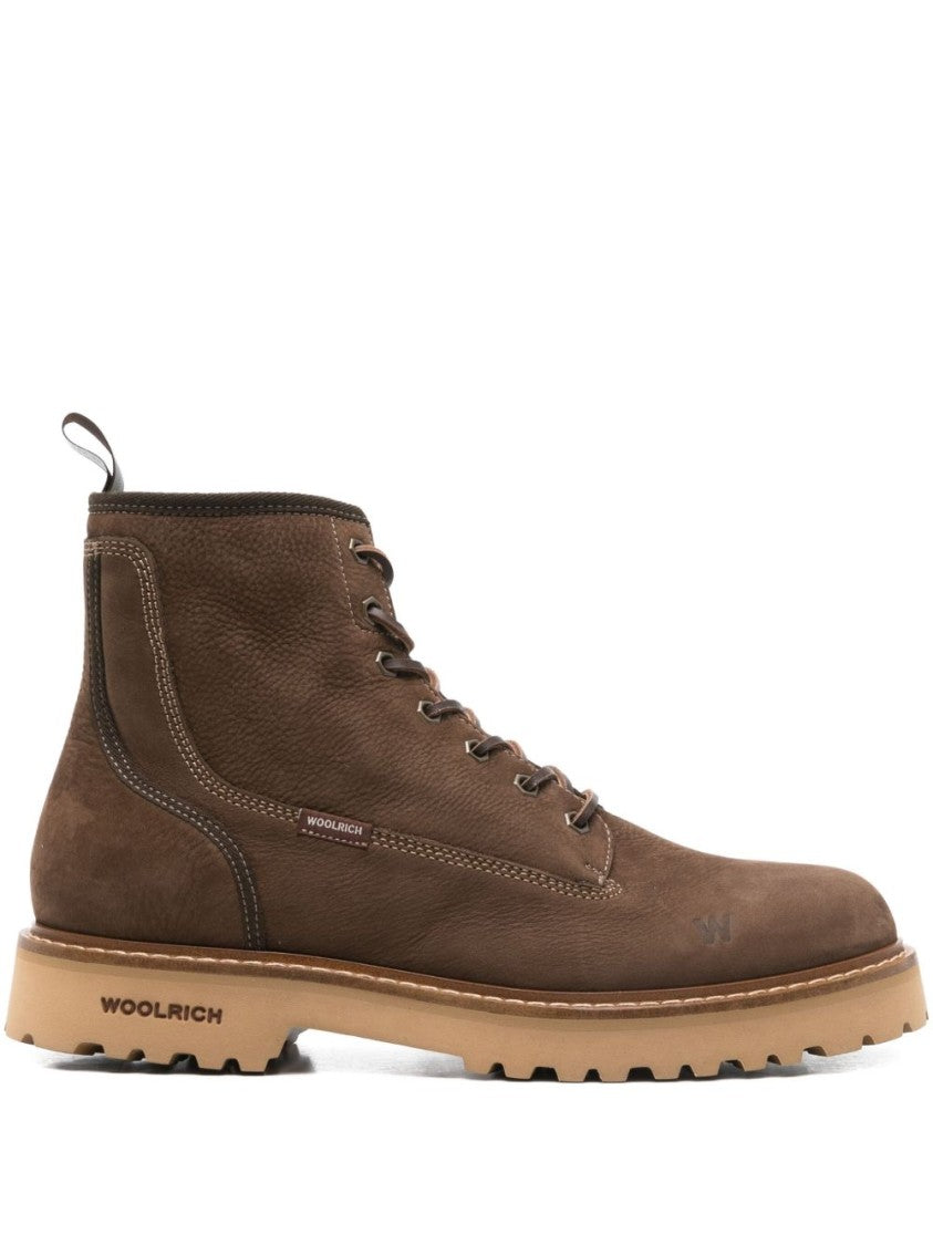 Woolrich Brown Calf Leather Ankle Boots