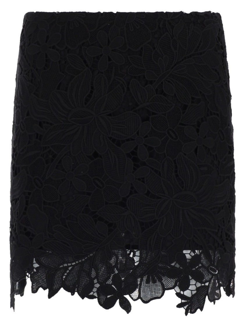 Sportmax Slim Fit Miniskirt With Macramé Floral Patterns