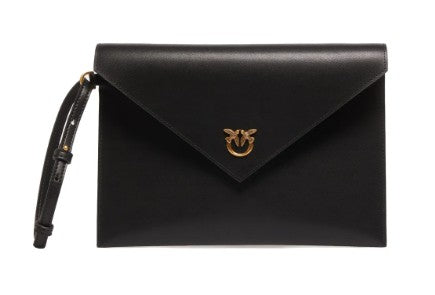 Pinko Structured Envelope Bag With Pointed Flap And Gold Emblem