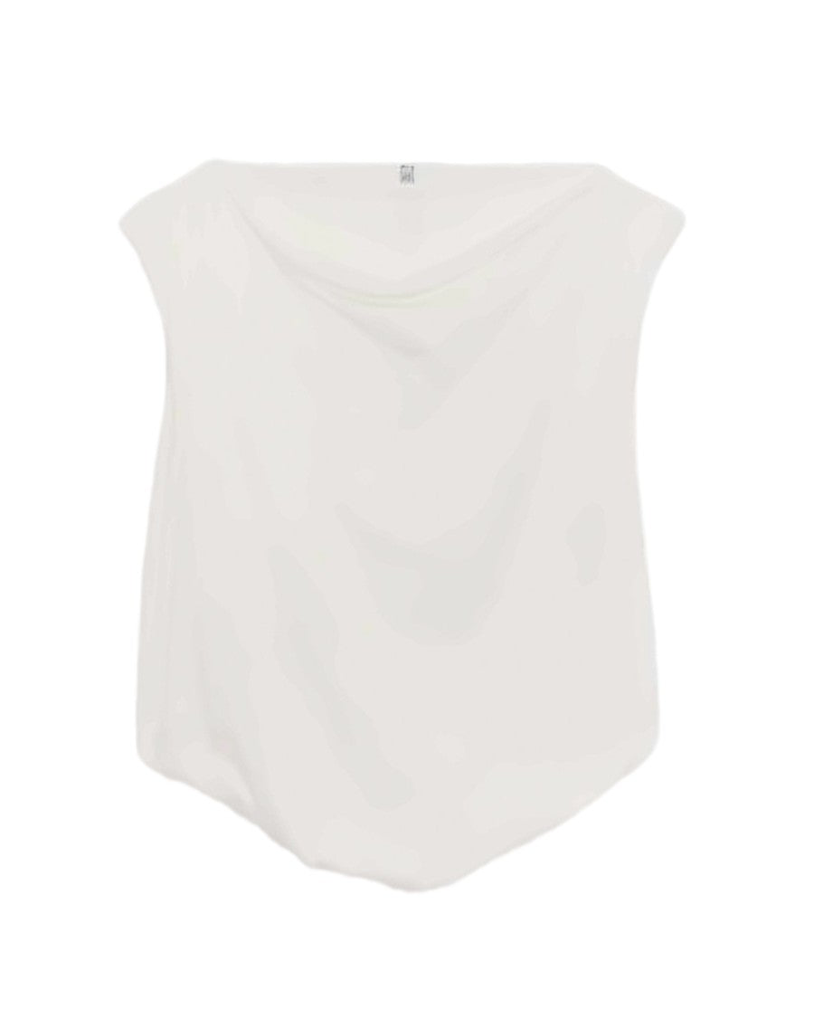 Baserange Draped Neckline Sleeveless Top In Organic Cotton