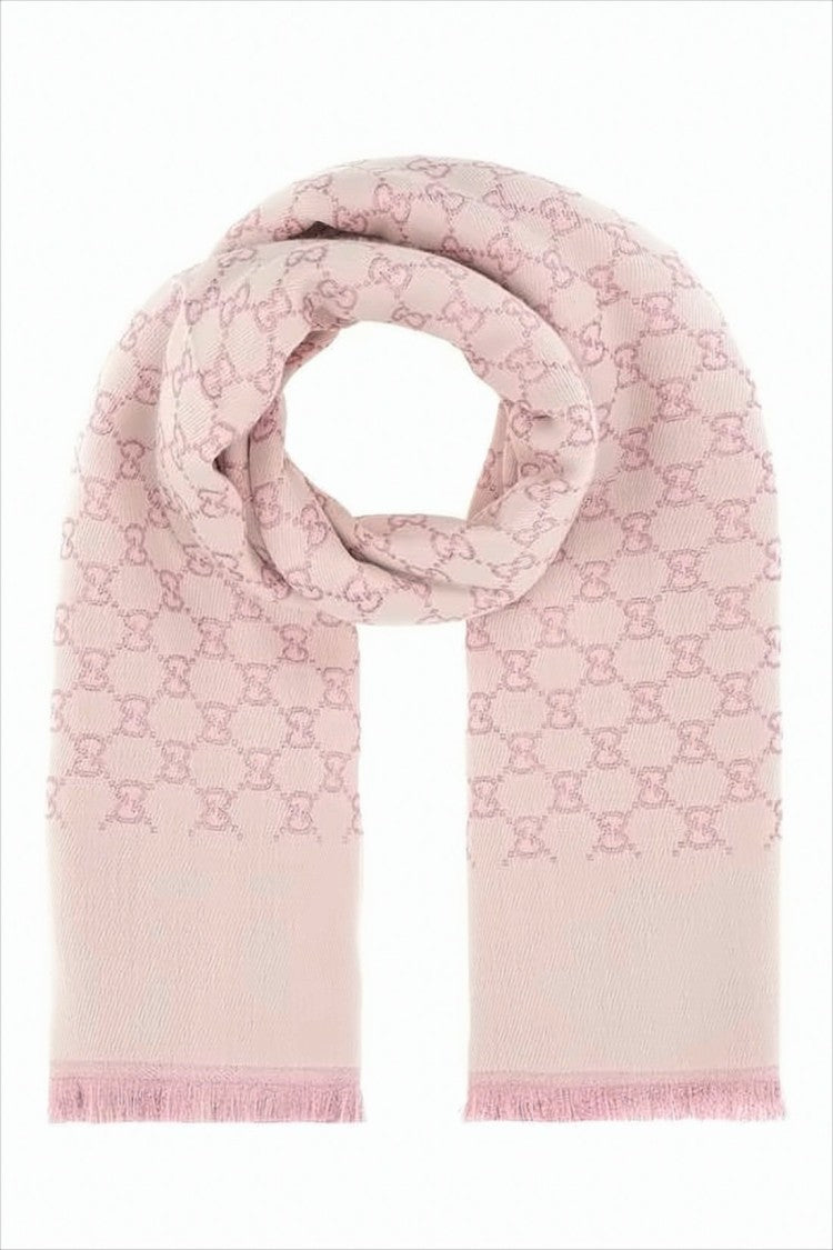 Gucci Delicate Jacquard Scarf With Fine Fringe