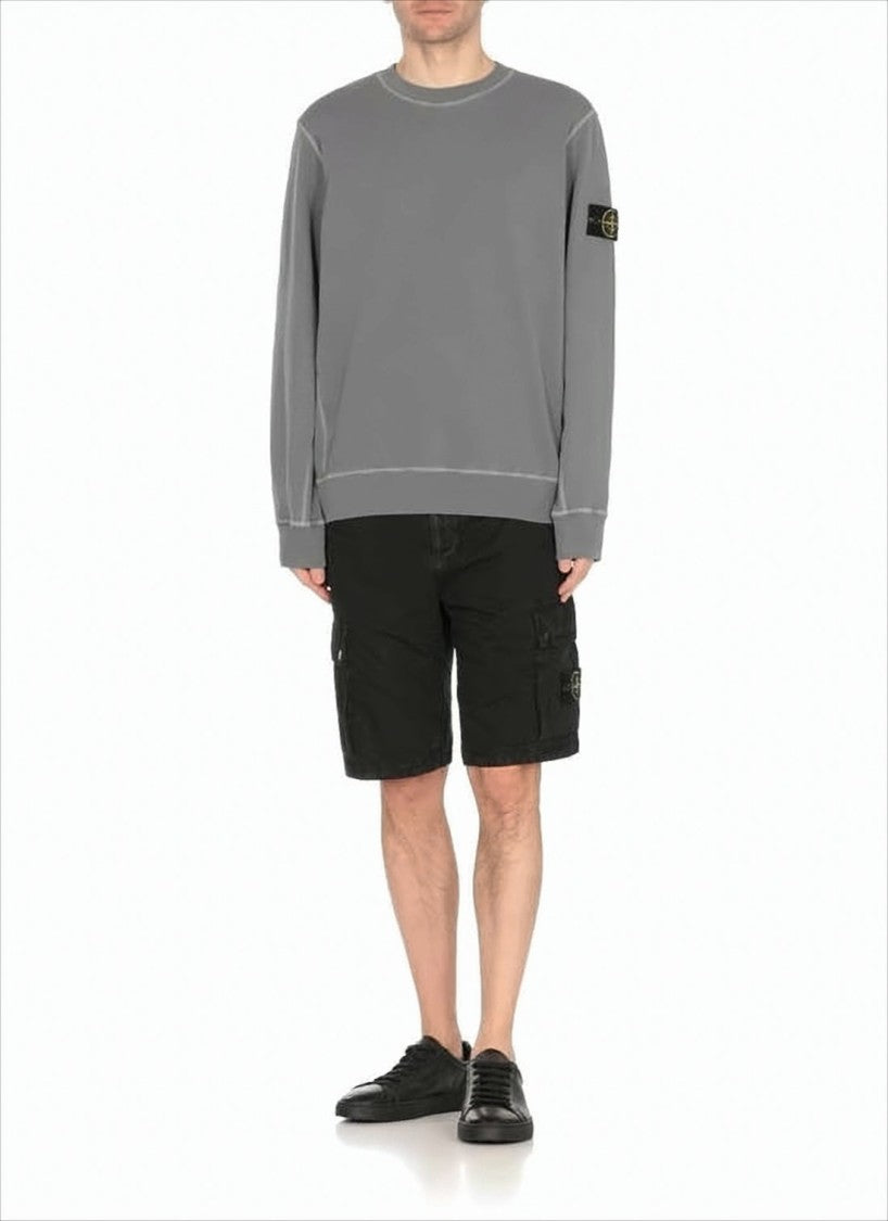 Stone Island Relaxed Fit Long Sleeve Sweatshirt With Compass Patch
