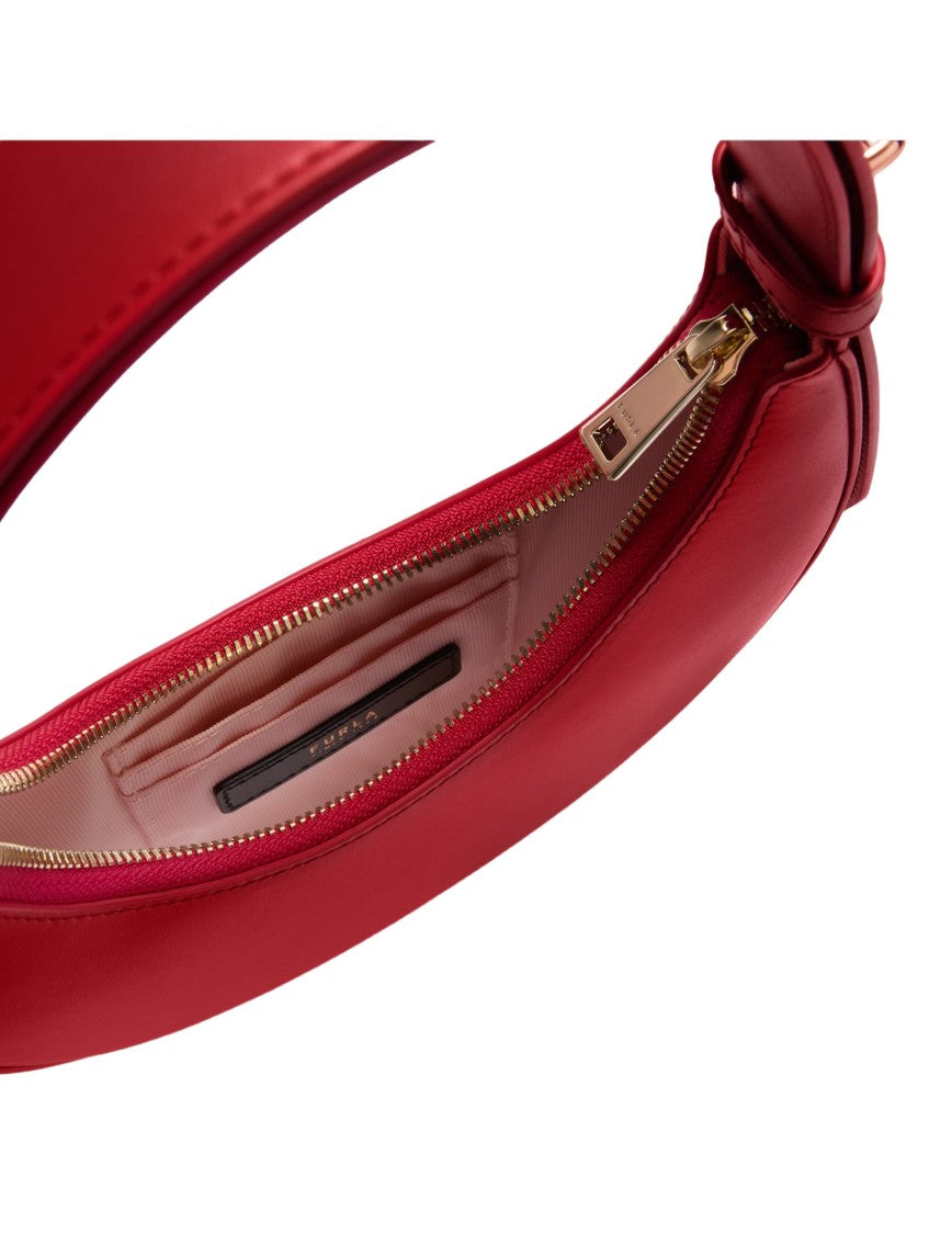 Furla Delizia Mini Leather Hobo Bag, Red