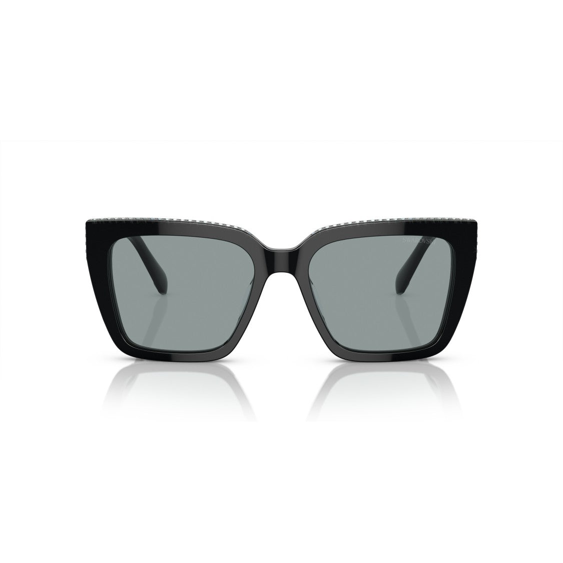 Swarovski 0Sk6013 Oversized Square Frame Sunglasses With Crystal Embellishments