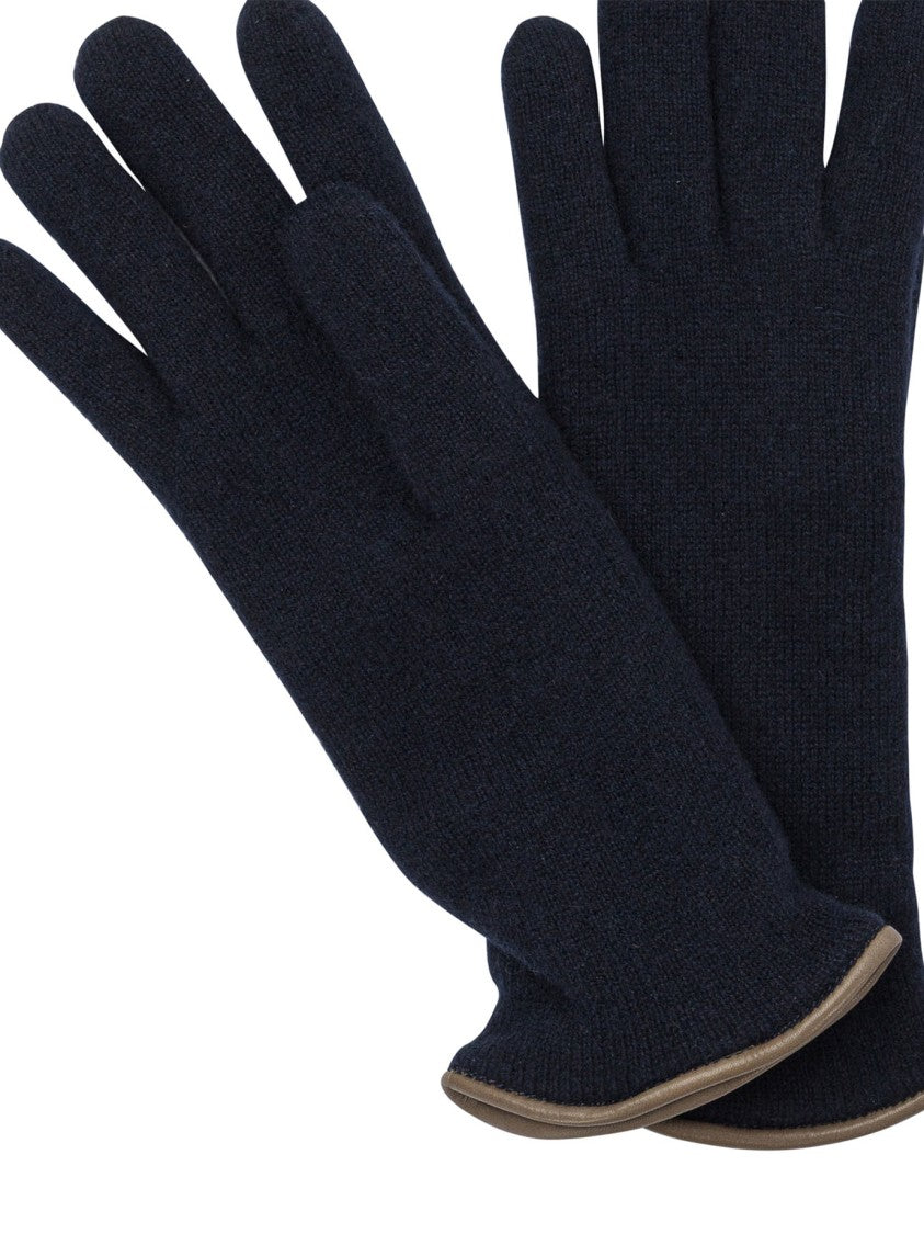 Restelli Double-Layered Cashmere Gloves With Nappa Leather Hem