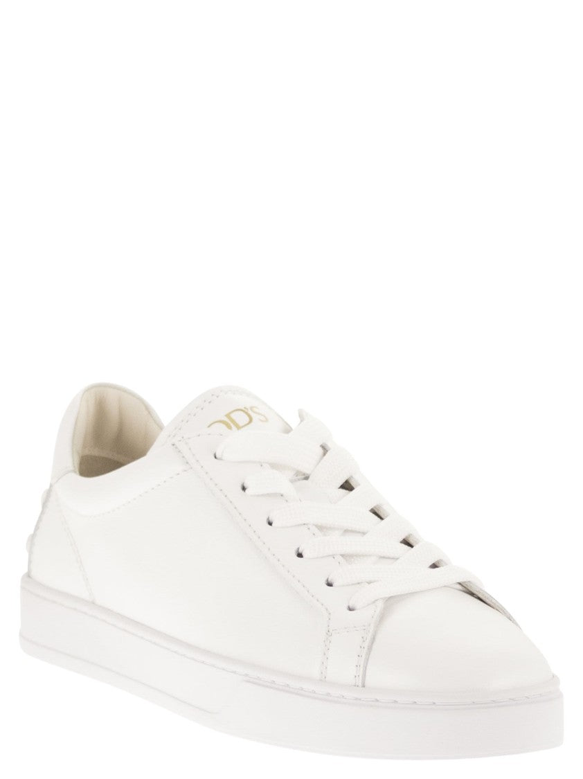 Tod's Minimalist Calfskin Leather Sneakers With Rubber Sole