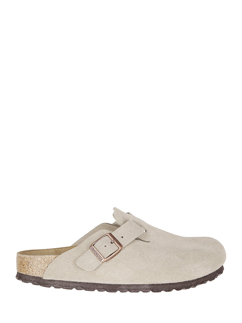Birkenstock Adjustable Grey Suede Clogs
