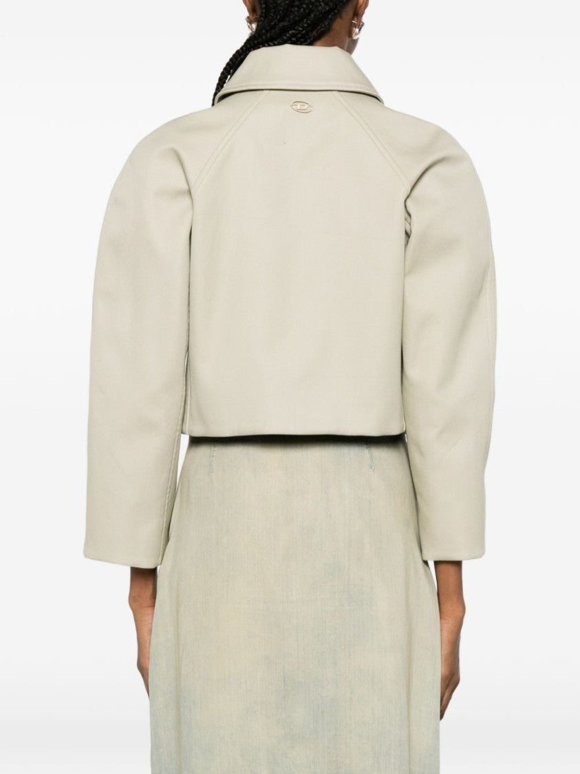 Diesel White Silk And Nylon Zip Jacket