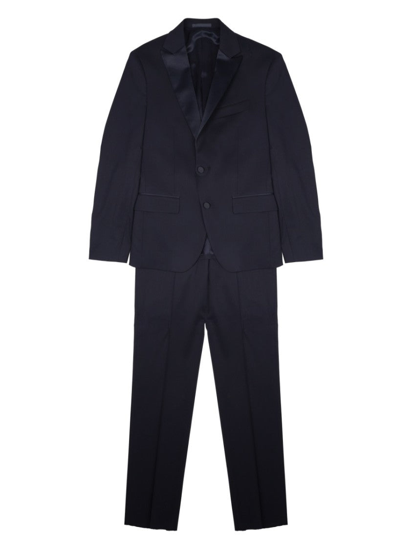 Colamarino Tailored Black Two-Piece Suit With Satin-Finish Blazer