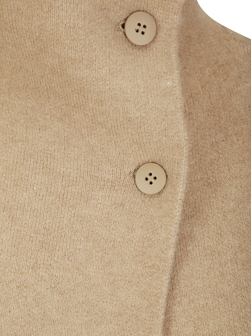 Boboutic Double-Breasted High Collar Jacket With Knitted Texture