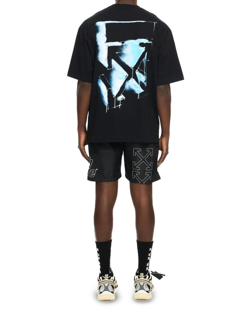 Off-White Black 3D Arrow Spray Cotton T-Shirt