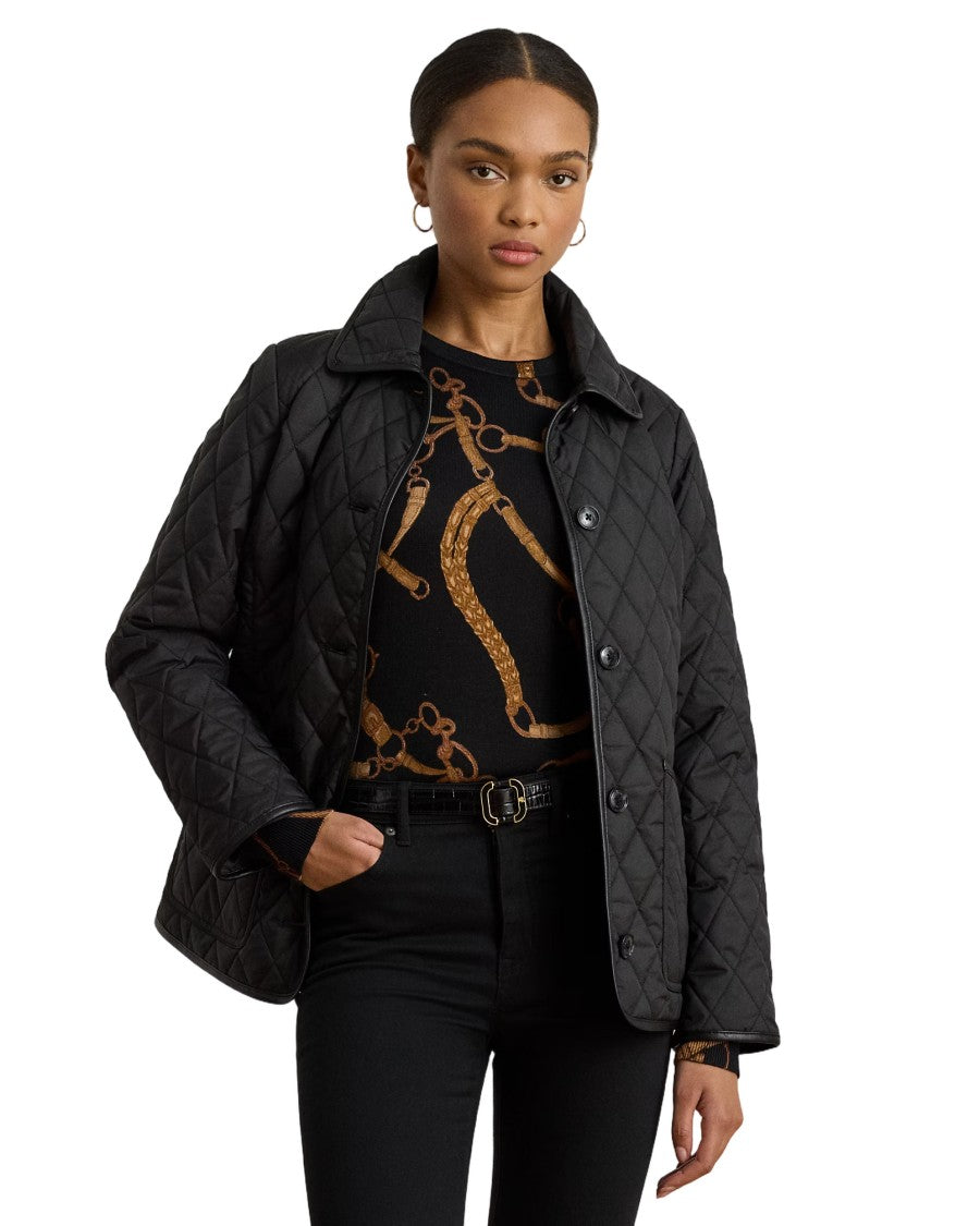 Lauren Ralph Lauren Insulated Black Coat With Quilted Design